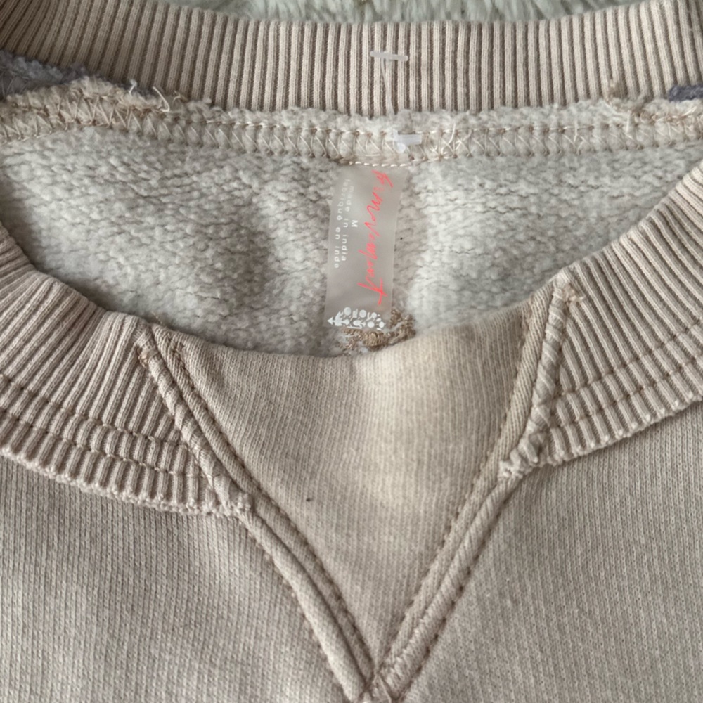 FP Movement Intercept Colorblock Pullover Sweatshirt in Blue/Cream - Picture 2 of 5